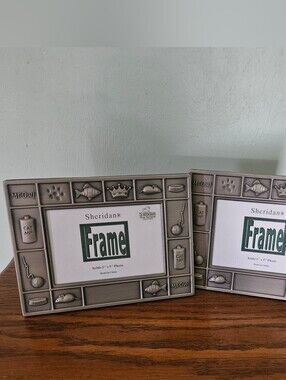 Cat Picture Frames, 2 Pewter Cat Frames, Sheridan Frames